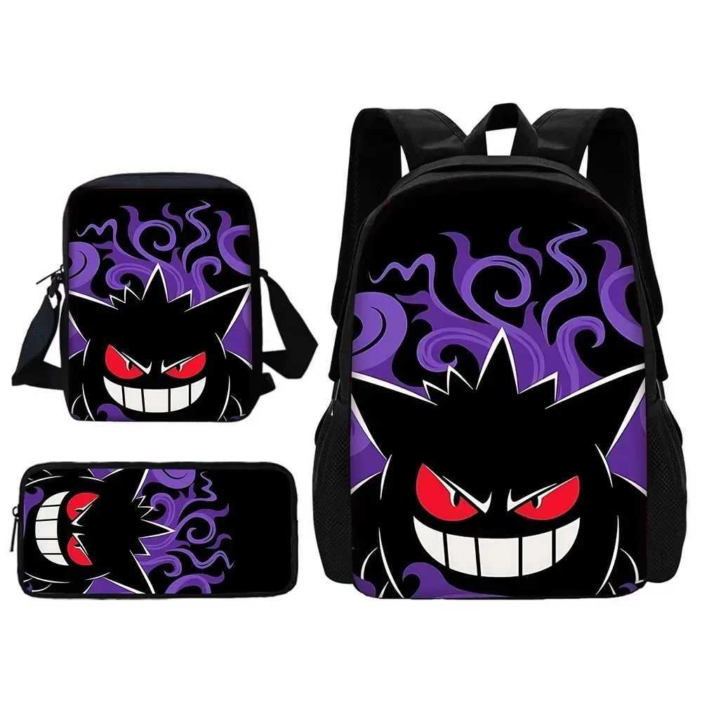 Child School Cute For G-Gengar Backpack with Lunch Bags Pencil Bags School Bags for Boys Girls Best GiftW251113