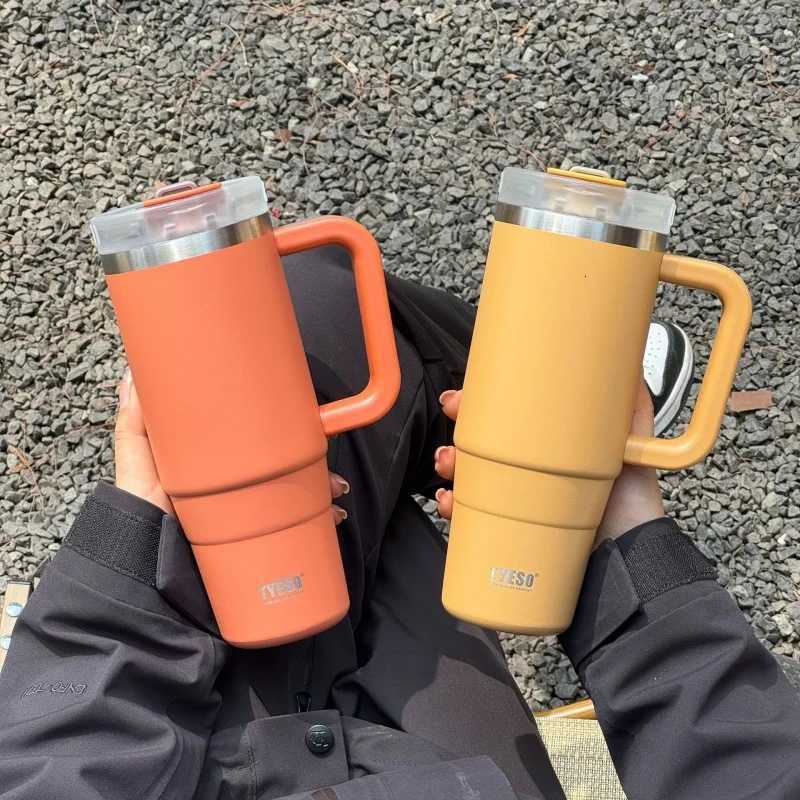 304 Stainless Steel Insulated Cup Large Capacity Coffee Cups Water Bottle with Handle Sport Travel Hiking Portable Drinkware C251114