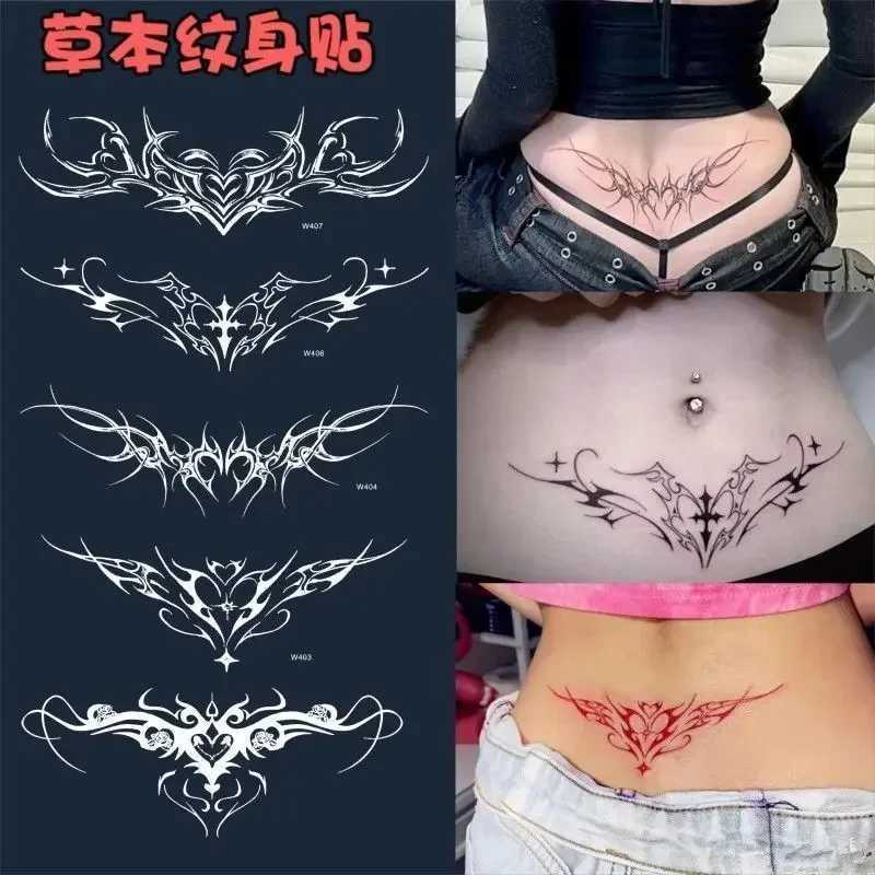 Succubus Temporary Tattoo Set Sexy Cartoon Anime Fake Tattoo Durable Tattoo Stickers Abdominal Waterproof Temporary TattooXJ25414