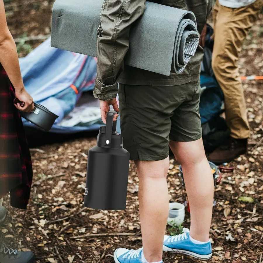 Gallon Water Bottle Insulated Cold for 48 Hrs BPA FreeLeak Proof 128oz Stainl Steel Water Jug Big thermo Large Water Bottle C251114