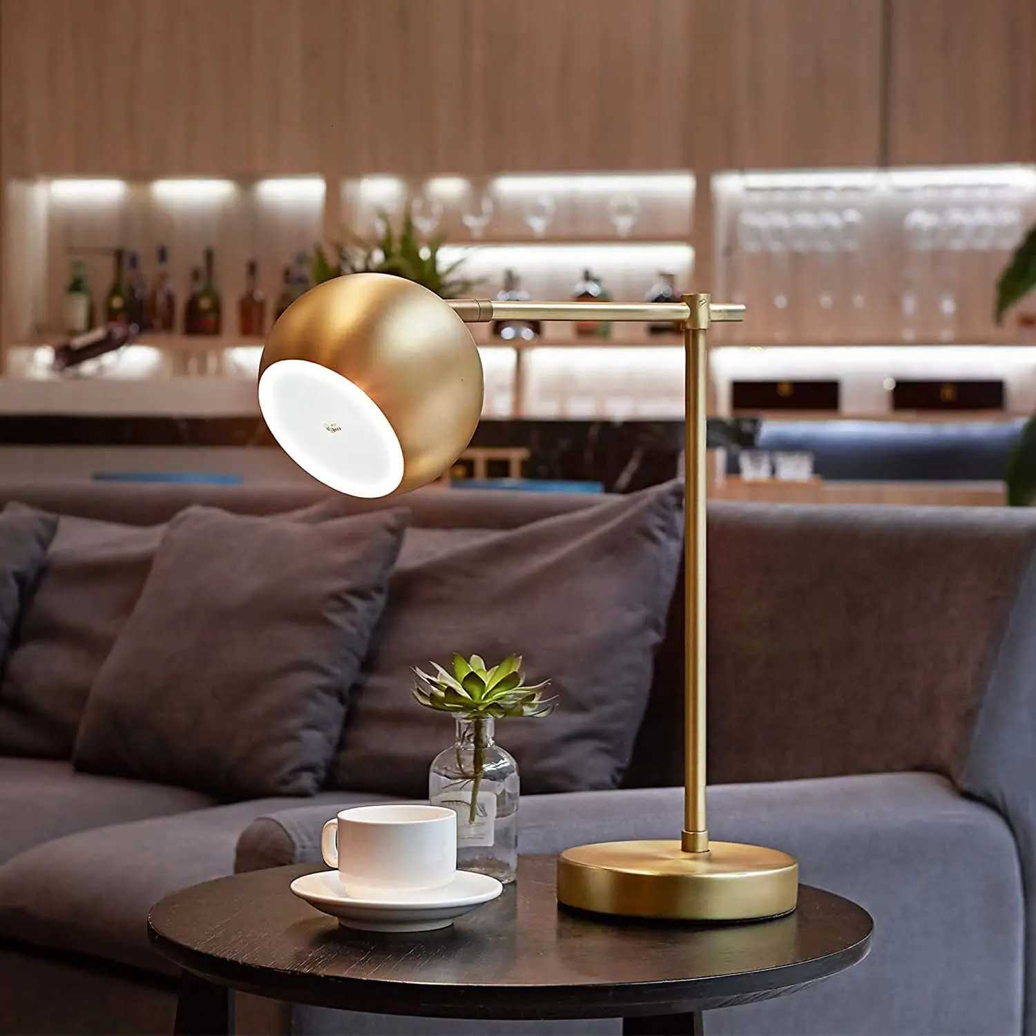 Beautiful Heavy Metal Base Molly Desk Lamp Matte Brass Black Fabric Cord In-Line On/Off Rocker Switch 20 LED Bulb Included M251114