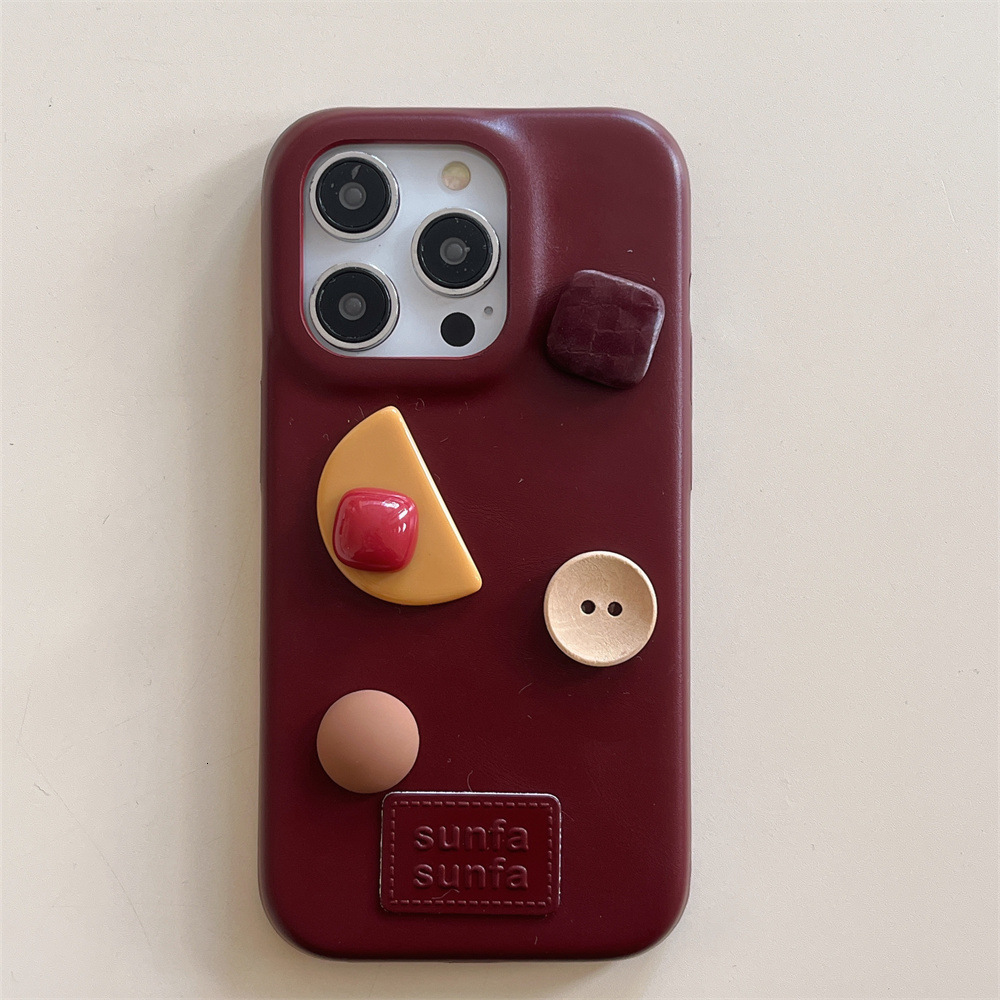 Leather Geometric Solid Color Phone Case Compatible with iPhone 17/16 Pro Simple Protective Cover iPhone 16/15