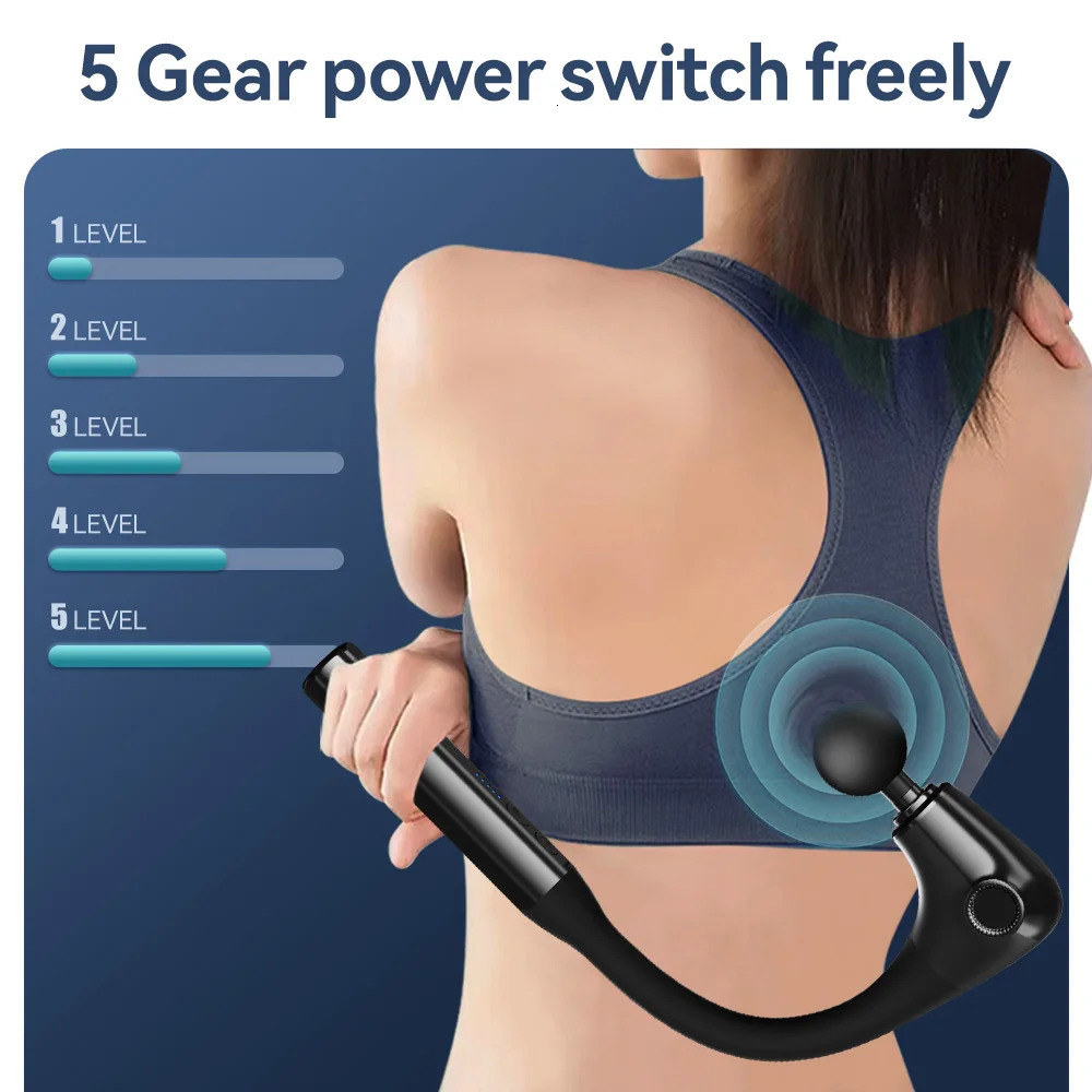 Massage Gun with Extended Handle Revolutionary U-Shaped Back MassagerDeep Relax Body Massager for NeckShoulder Abdomen Leg 250414