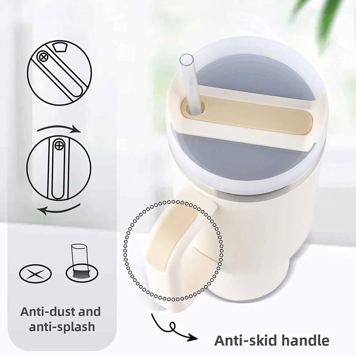 Insulated Tumbler with Hanlde 1200ml Metal Stainless Steel Vacuum Portable Straw Cup Large Thermal Mug for Hot and Cold Coffee C251114