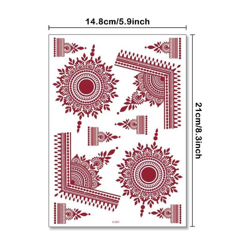 Lace tattoo stickers European and American Hannah red lace tattoo stickers water transfer printing temporary sexy laceXJ25414