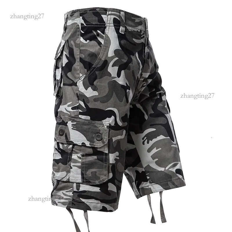Camo Shorts Men Camouflage Cargo Short Pants Loose Casual Outdoor Sports Half Side Pocket Hiking 240322