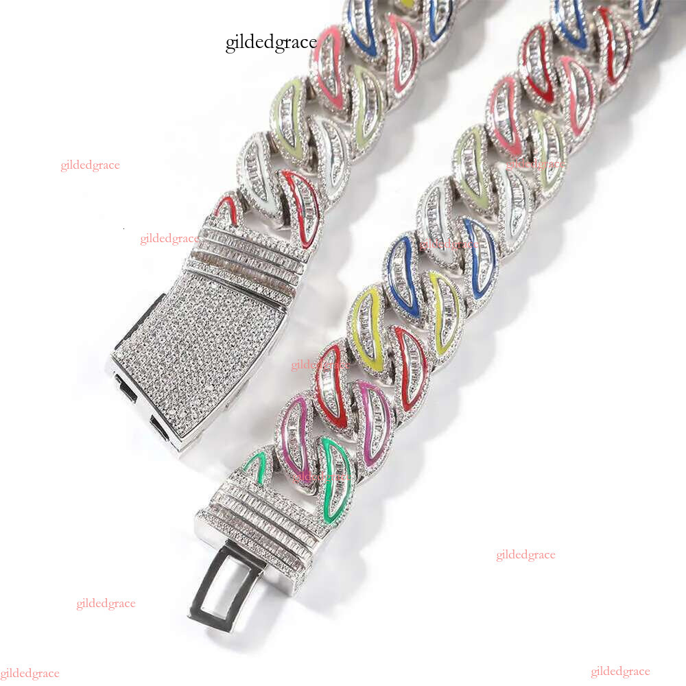 Mens Iced Out Hip Hop Jewelry Moissanite Chain Necklace Bracelets Gold Sier Miami Cuban k Chains Necklaces N16