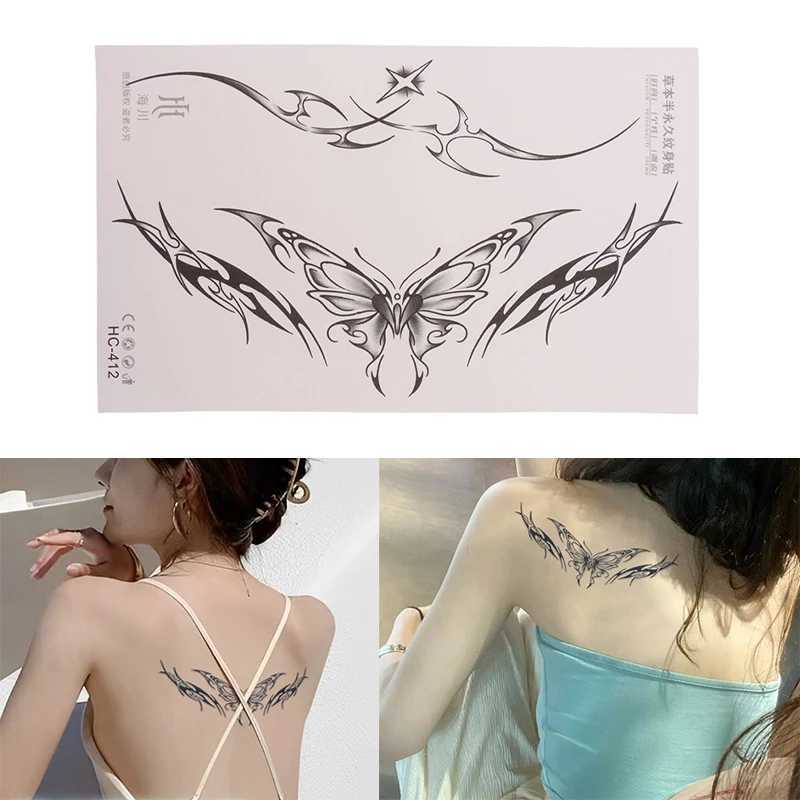 1/2/5/10 pieces of durable butterfly fake tattoos womens neck art tattoos stickers herbal temporary tattoos waterproof tattoosXJ25414