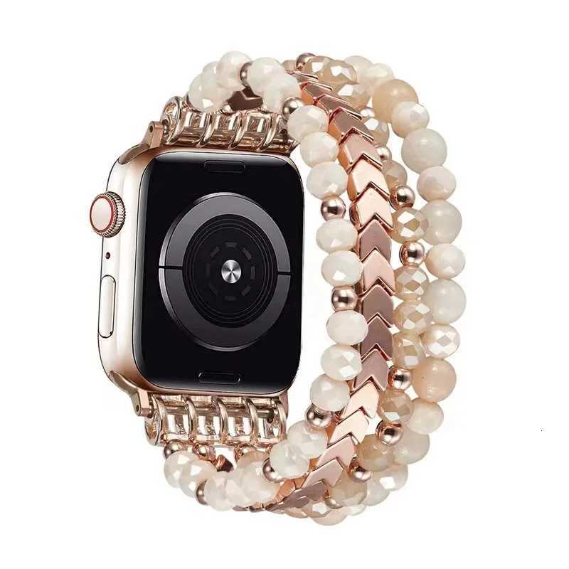 Beaded Cpatible Watch Band 38 40 41 42 44 45mm for Wen iWatch Series SE 9 8 7 6 5 4 3 2 1 Handmade Elastic Band X251114