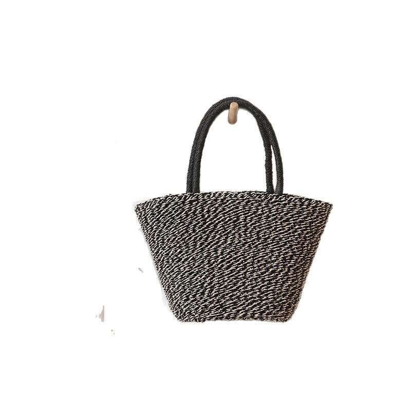 Handmade Beach Bag Korean Gold And Silver Grass New Fashionable Solid Color Woven Women's Vacation Beach Bag, Niche Handbag Kq2