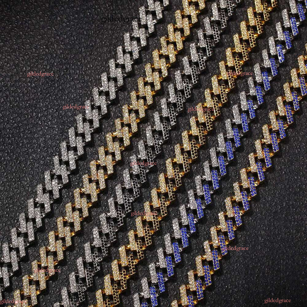 designer chain necklace hip hop jewelry wide 2rows k chains vvs moissanite white gold plated sterg sier cuban bracelets N33