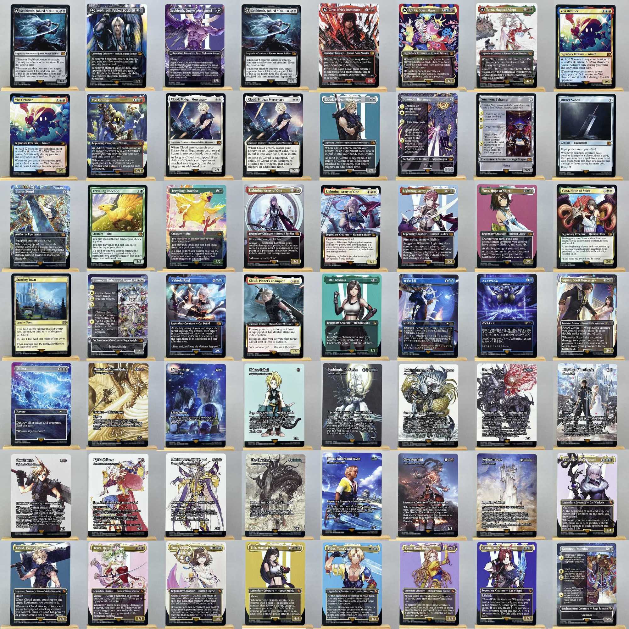 FIN HOLO14-01 Tcg proxy magic cards Vivi Ornitier Sephiroth Fabled SOLDIER Summon Bahamut Cloud Midgar Mercenary gather C251114