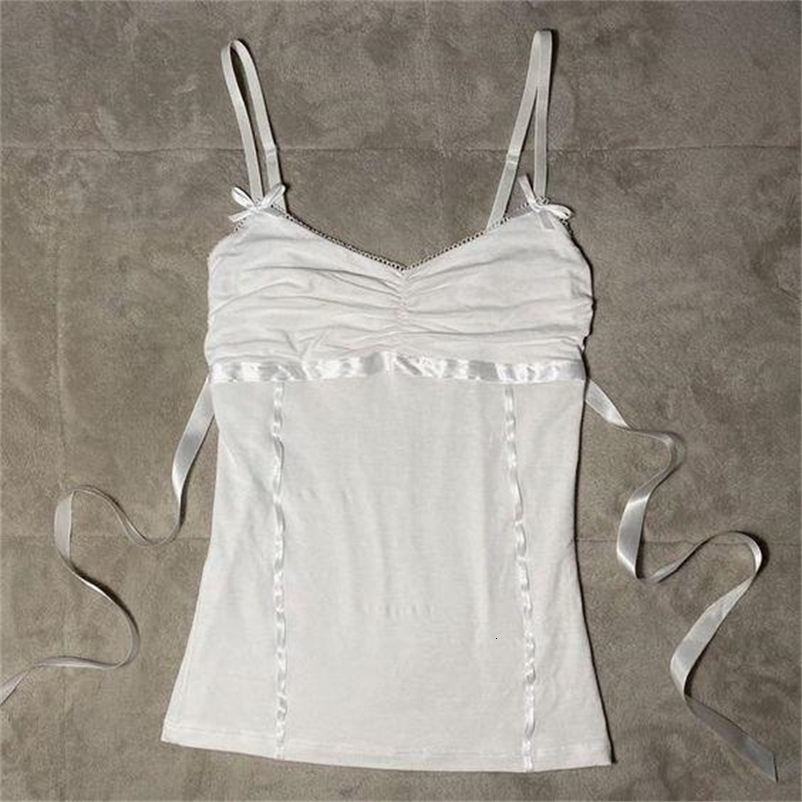 Harajuku Retro Gothic Y2K Emo Girls Camisole Top Sexy Slim Chic Fashion Aesthetic Womens Crop Tops Punk Hip Hop Rock Streetwear 250411