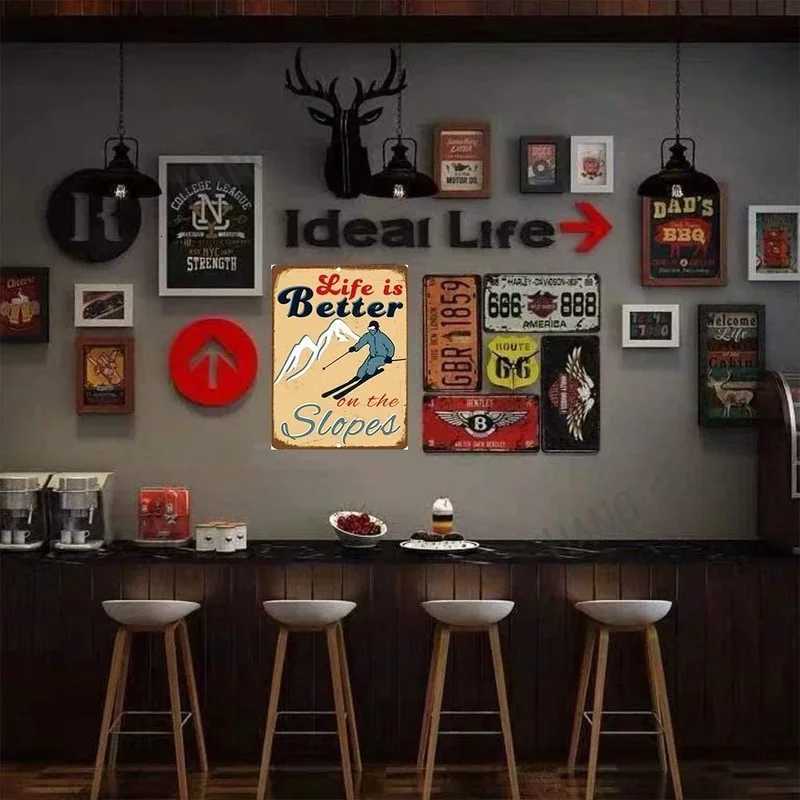 Ski Lift Loading and Unloading Wear-resistant Metal Signs Ski Loading and Unloading Area Wall Decoration Metal Signs 8x12 InchesM251114