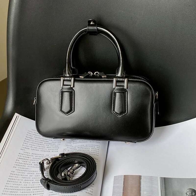 Designer Bag Spring New Genuine Leather Women Small Boston High Quality Shoulder Crossbody Bags Retro Commute Handbags Ladies Pillow Bag