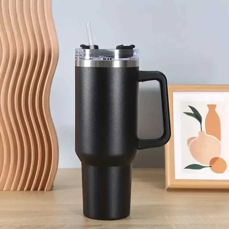 Coffee MUgs Stainless Steel Thermal And Cold-insulating With Straw Portable Large-capacity Water Cup Suitable For cup C251114