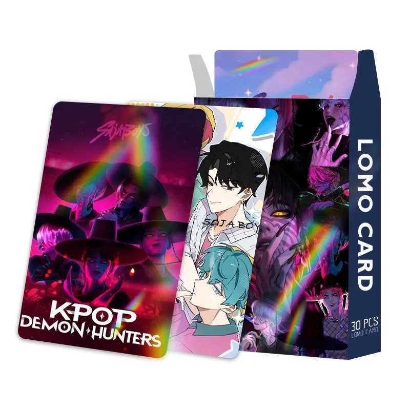 30pcs K-POP Demon Hunters HUNTR/X Saja Boys Holographic LOMO Cards Set - Double Sided HD Photocards with Stickers Anime Colle C251114