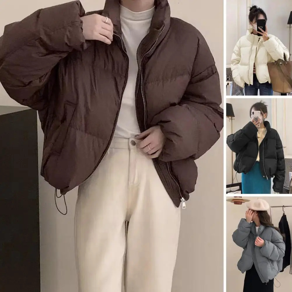 Winter Women Thick Warm Puffer Jackets Loose Coat Parkas Down Outwear Stand Collar Zipper Casual Solid Jackets Parka Coat 251110 - view 4