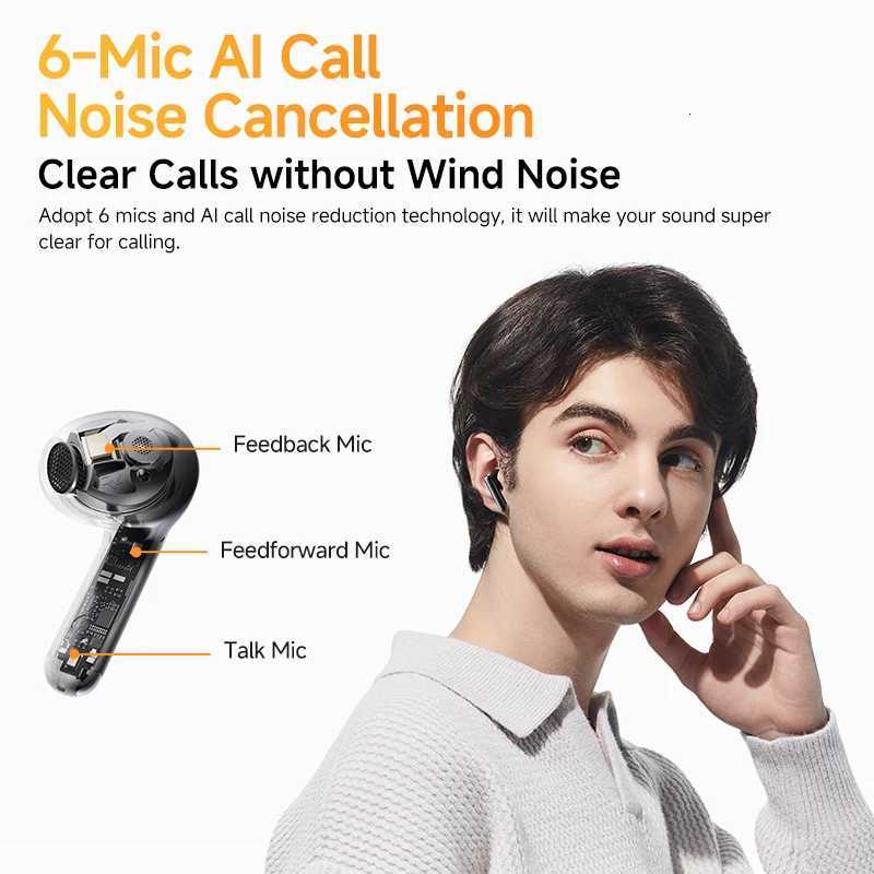 QCY HT10 AilyBuds Pro Hybrid ANC Wireless Earphones Hi-Res Au with LDAC 6 Mics AI HD Call set Dual Connection Earbuds H251114