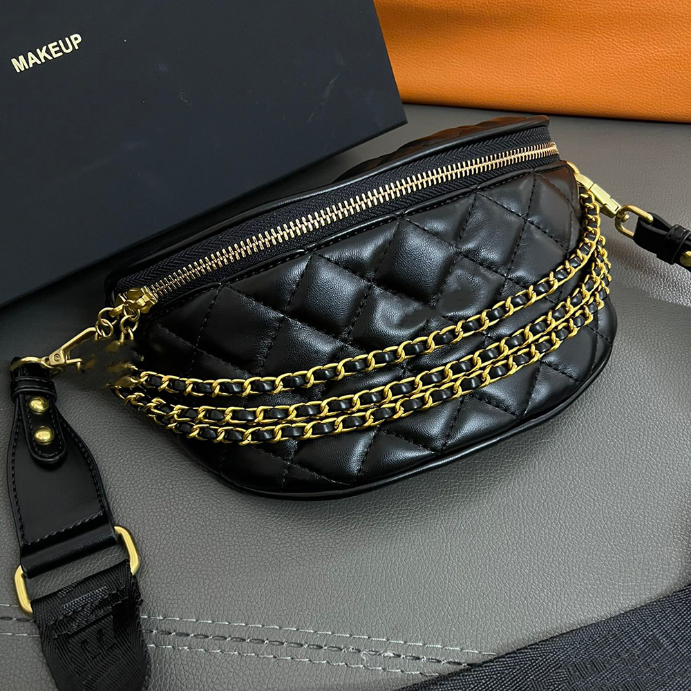 Classic Lady Women Waist Bag Pack Pattern C Cosmetic Brush Bucket Beauty Lipstick Organizer Box Phone Storage Case With Gift Box