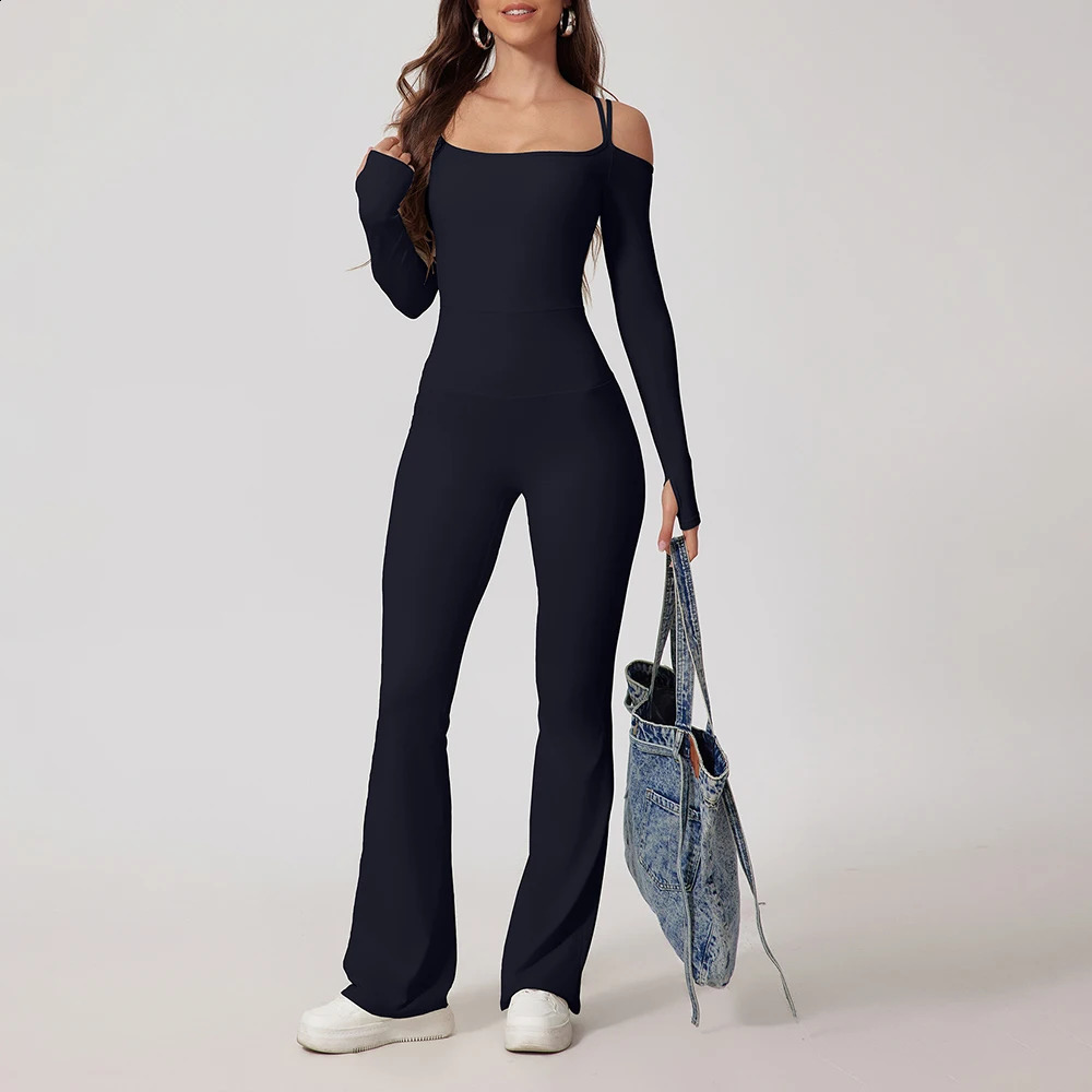 Yoga Jumpsuit Womens Gym Fitness Bodysuits Sports Overalls for Woman Tracksuit Yoga Clothing Female Flared Trousers Sportswear 260626