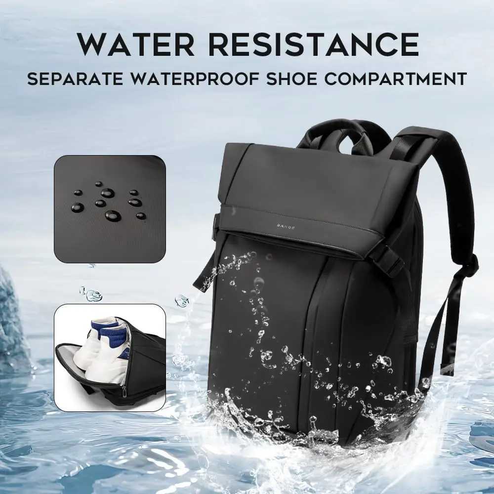 Bange Men Fashion Backpack 156 inch Multifunctional Waterproof Backpack Daily Travel Bag Casual School Rucksack with BuckleW251113