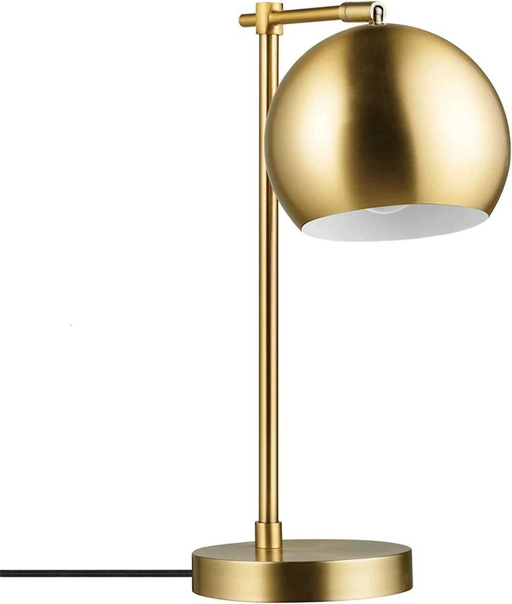 Beautiful Heavy Metal Base Molly Desk Lamp Matte Brass Black Fabric Cord In-Line On/Off Rocker Switch 20 LED Bulb Included M251114