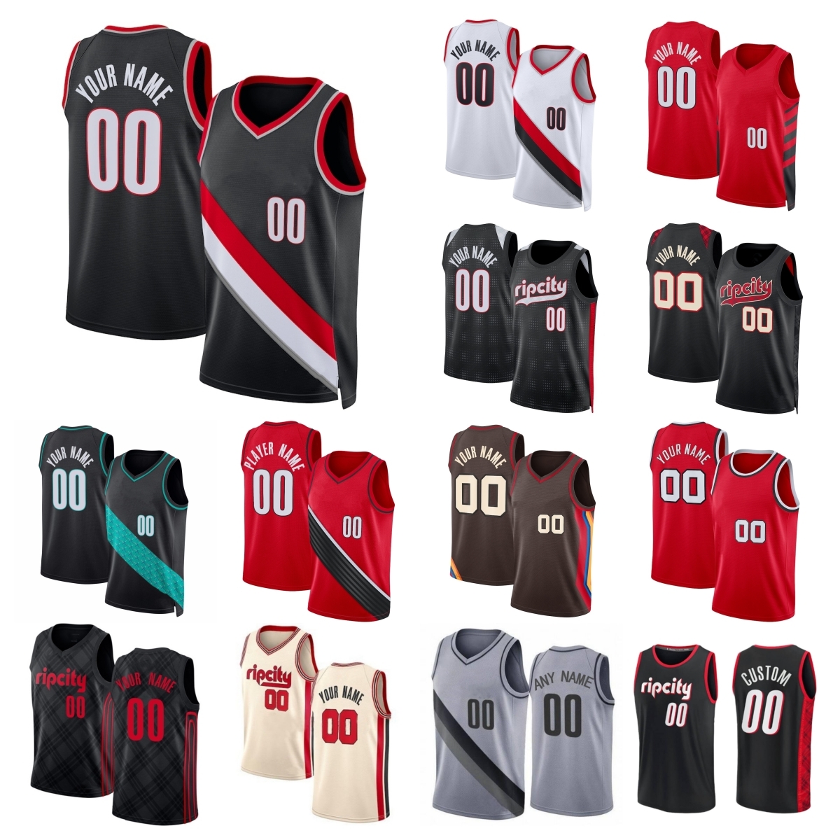 Trailblazers Jersey City Basketball Duop Reath Robert Williams III Caleb Love Sidy Cissoko Yang Hansen Rayan Rupert Deni Avdija Shaedon Sharpe Jerami Grant