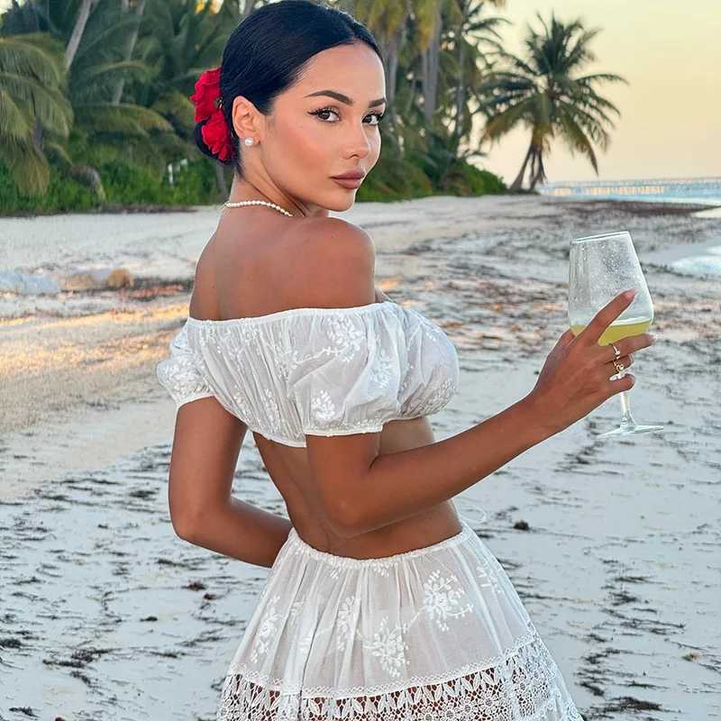 Lace cut top womens shoulder backless vest hollow long spring/summer 2025 topXJ250414