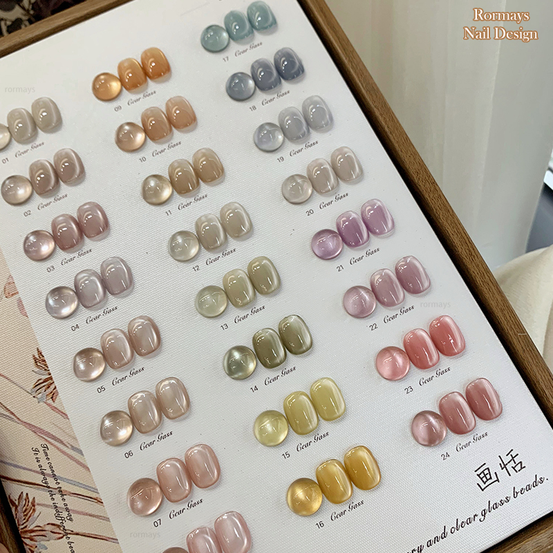 Rormays Fashion gel Polishing 24PCS Mixed Clearcoat Cat's Eye gel Semi permanent Immersion UV LED Nail Dream Salon Primer Finish Kit Wholesale Fa