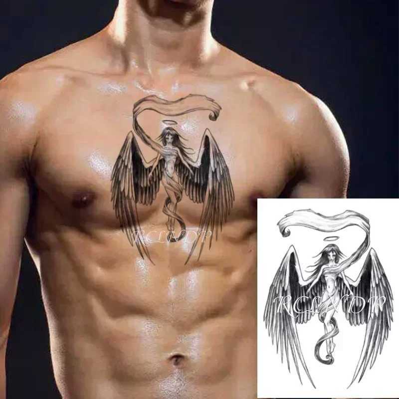 Waterproof Temporary Tattoo Stickers Cool Eagle Wing Angel Fake Flash Tattoo Lucifer Abdominal Arm Tattoo Girl ManXJ25414