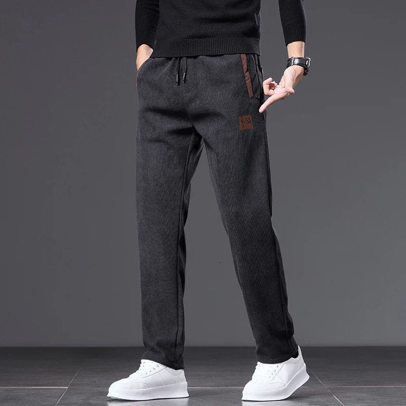 Autumn Winter Mens Corduroy Pants Classic Drawstring Elastic Waist Thick Outdoors Work Trousers Male Plus Size 5XL 251112
