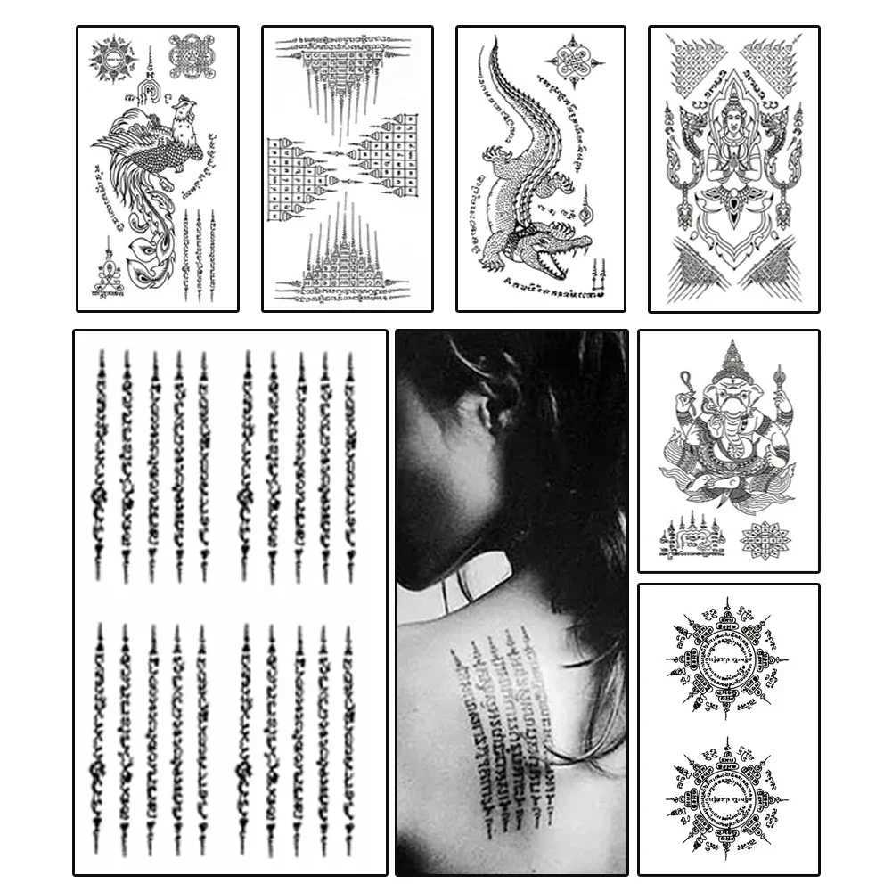 Creative Buddha Tiger Beast Thailand Tattoo Stickers DIY Waterproof Temporary Tattoo Skin Paper Tattoo Mens StickersXJ25414