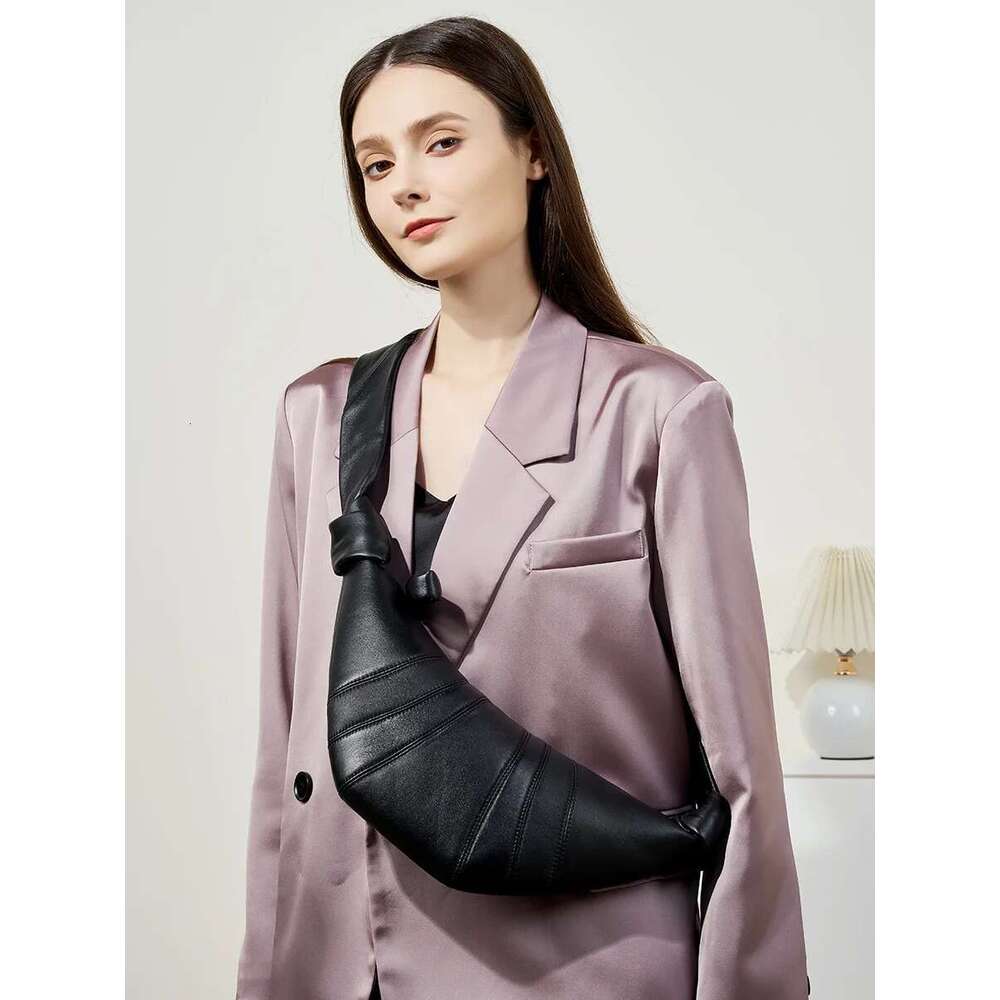 Lambskin Croissant One-Shoulder - Diagonal Dump Bag for Women, hot Party & Evening