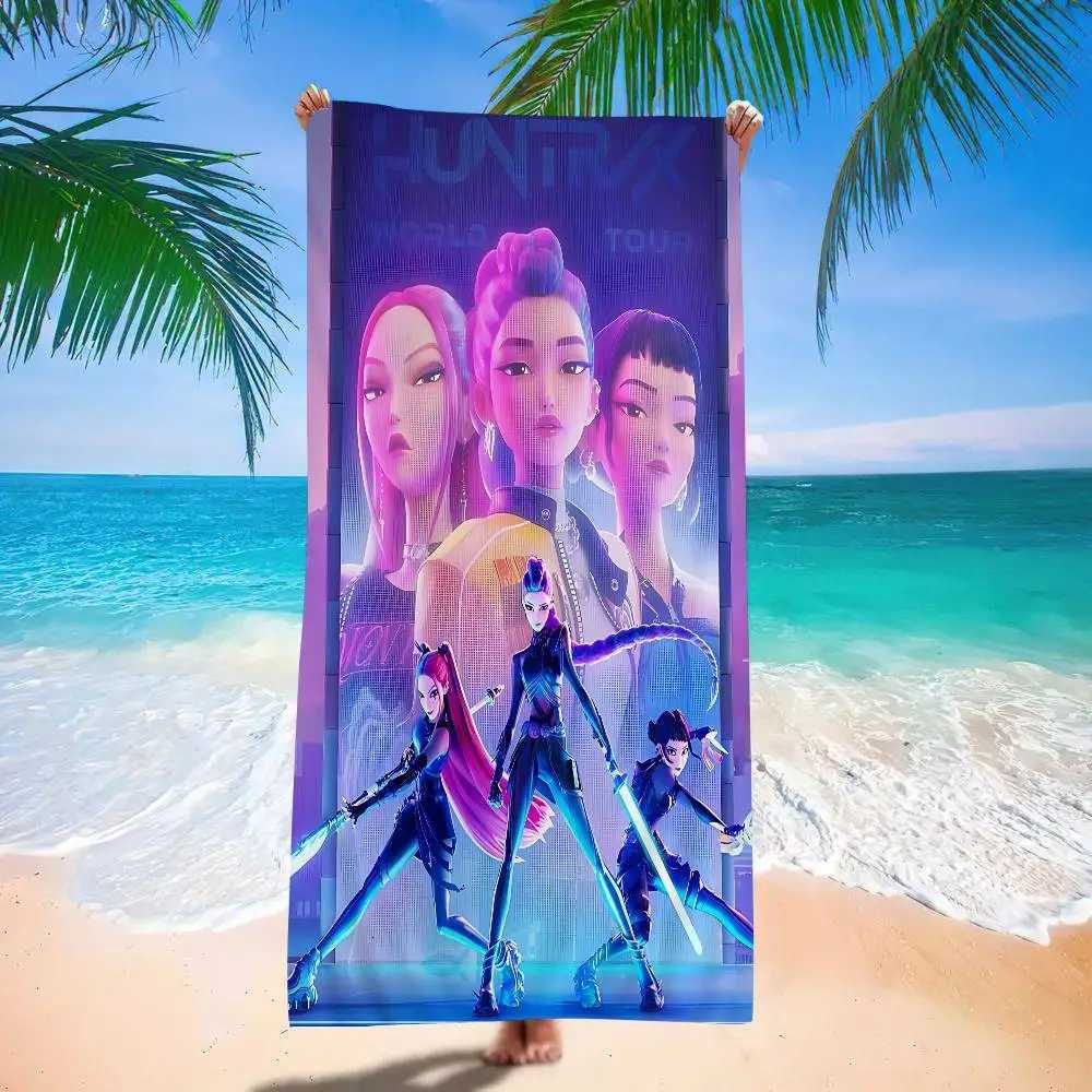 Movie KPop Demon Hunters Microfiber Beach Towel Absorbent Quick Dry Soft Yoga Swimming Resort Mountain Climbing Towel Z251111