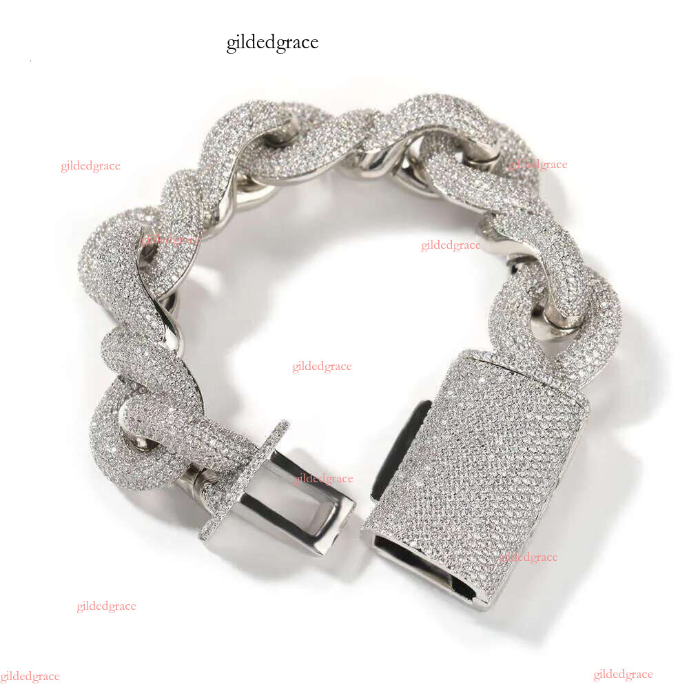 Wholesale 10K 14K Solid Real Gold 8MM Cuban k Chain Bracelet Iced Out Hip Hop Moissanite Necklace Fine Jewelry Men Women N24