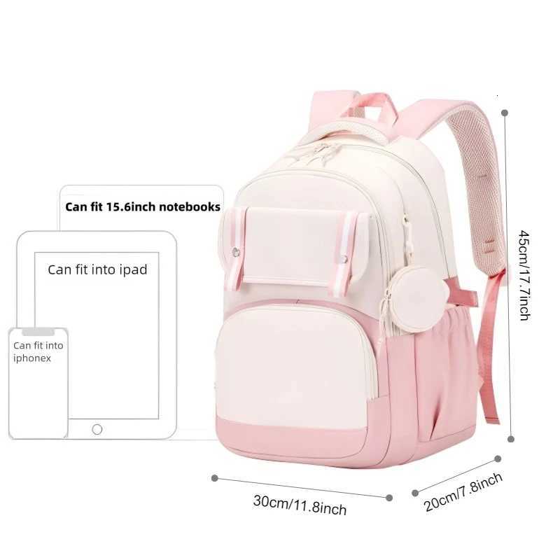 Minnie Mouse Backpack Student Boy Girl Schoolbag Kid Teenager Cartoon Bookbag Daypack Travel Commute Knapsack With Coin PurseW251113