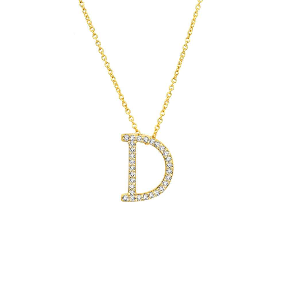 Jewelry letter shaped D-color VVS sandstone pendant necklace made of pure sier, high-quality party gift
