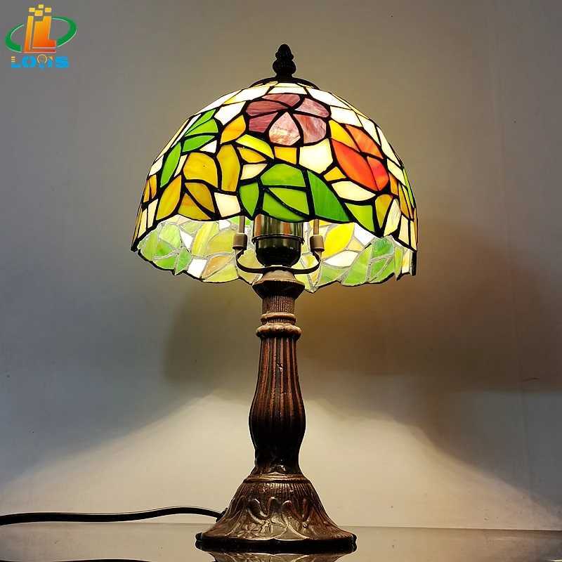 8-Inch Petunia Table Lamp Tiffany Style Hand-welded Inlaid Art Glass Bedroom Reading Study Night Light E27 110V 120V 220V 230V M251114