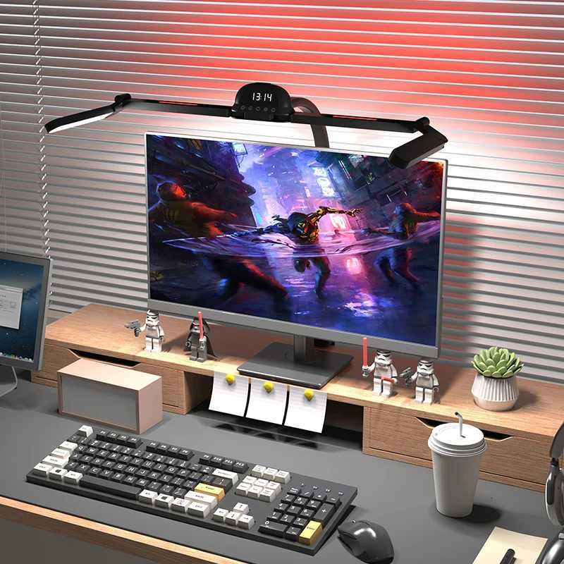 120cm Full Spectrum LED Multi-Function Eye-Caring Desk Lamp Stepless Dimming 5 Colour Temperatures Clip-on Computer Monitor Lamp M251114