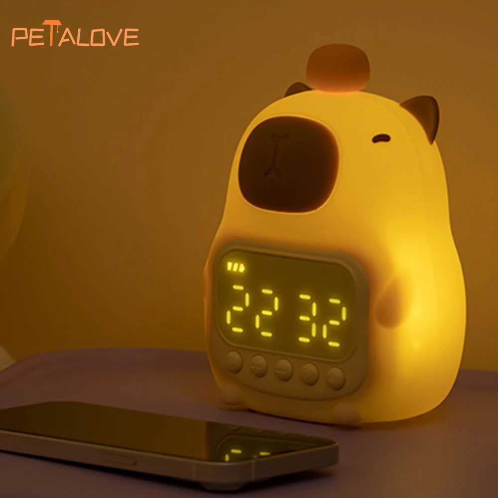 Capybapy Night Light Cute Animal Silicone Lamp Pat Control Light Adjustable Warm Light Christmas Gift for Kid Lovely Decor M251114