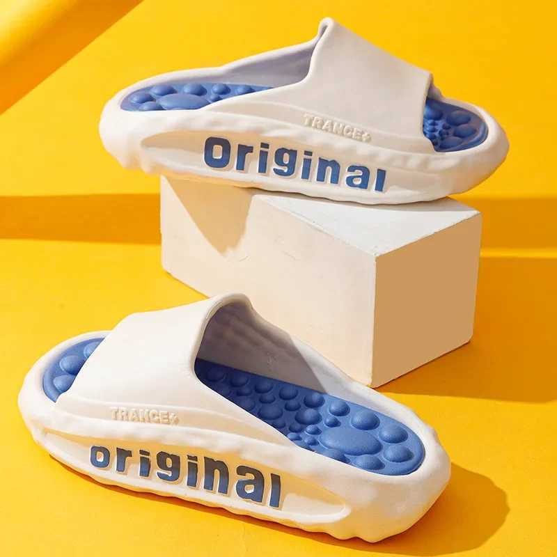 Mens Slide Fashion Leisure Massage Slide Lightweight EVA Soft Bottom Slide Comfortable Beach Slide Mens Summer New Slide W250414
