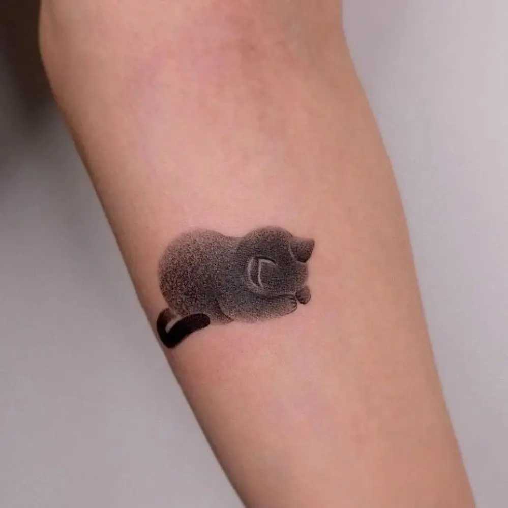 Cute black cat tattoo sticker suitable for women men arms temporary tattoos waterproof fake tattoos cartoon long-lasting tattoo stickersXJ25414