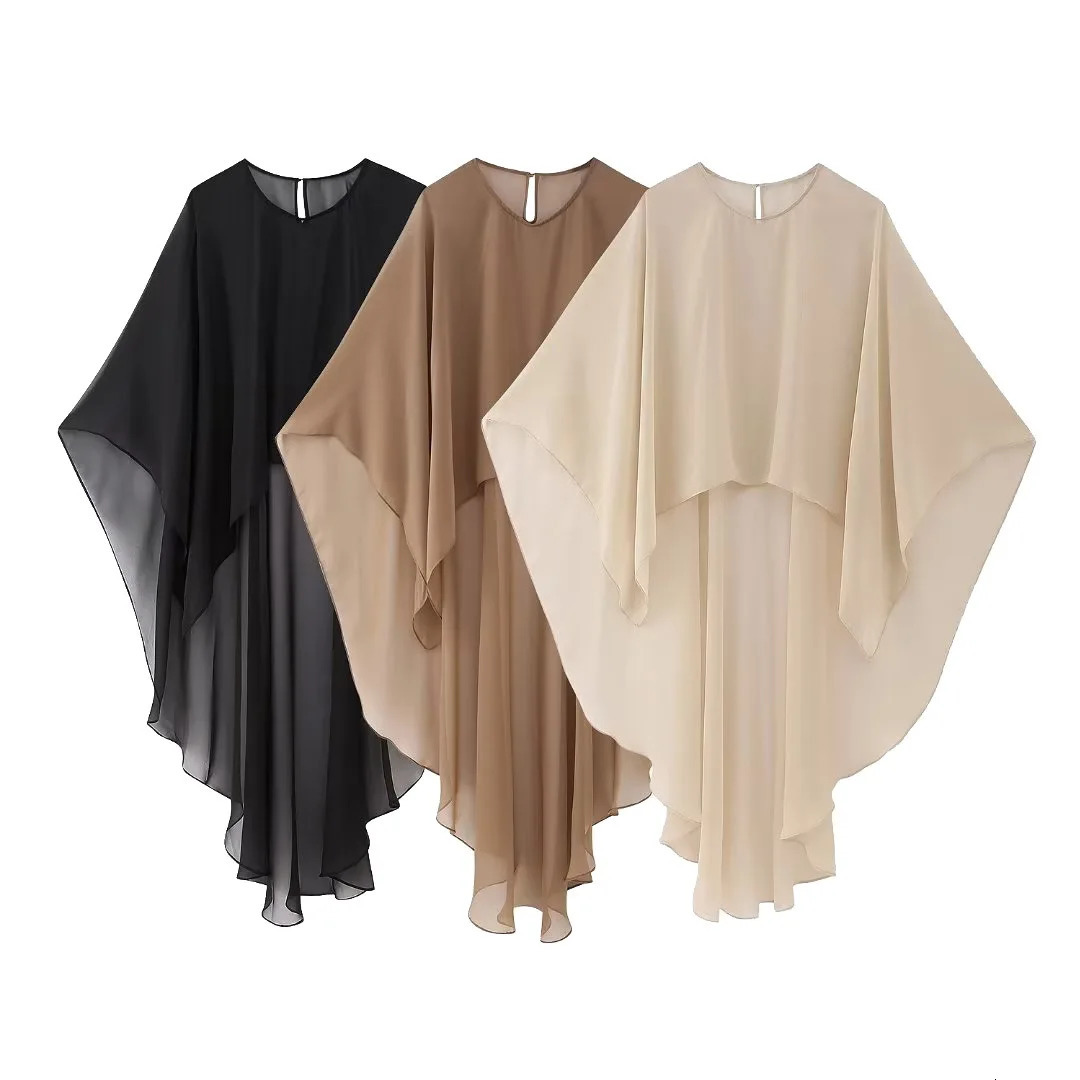 Womens elegant Gauze Cape Town chiffon cape 250410