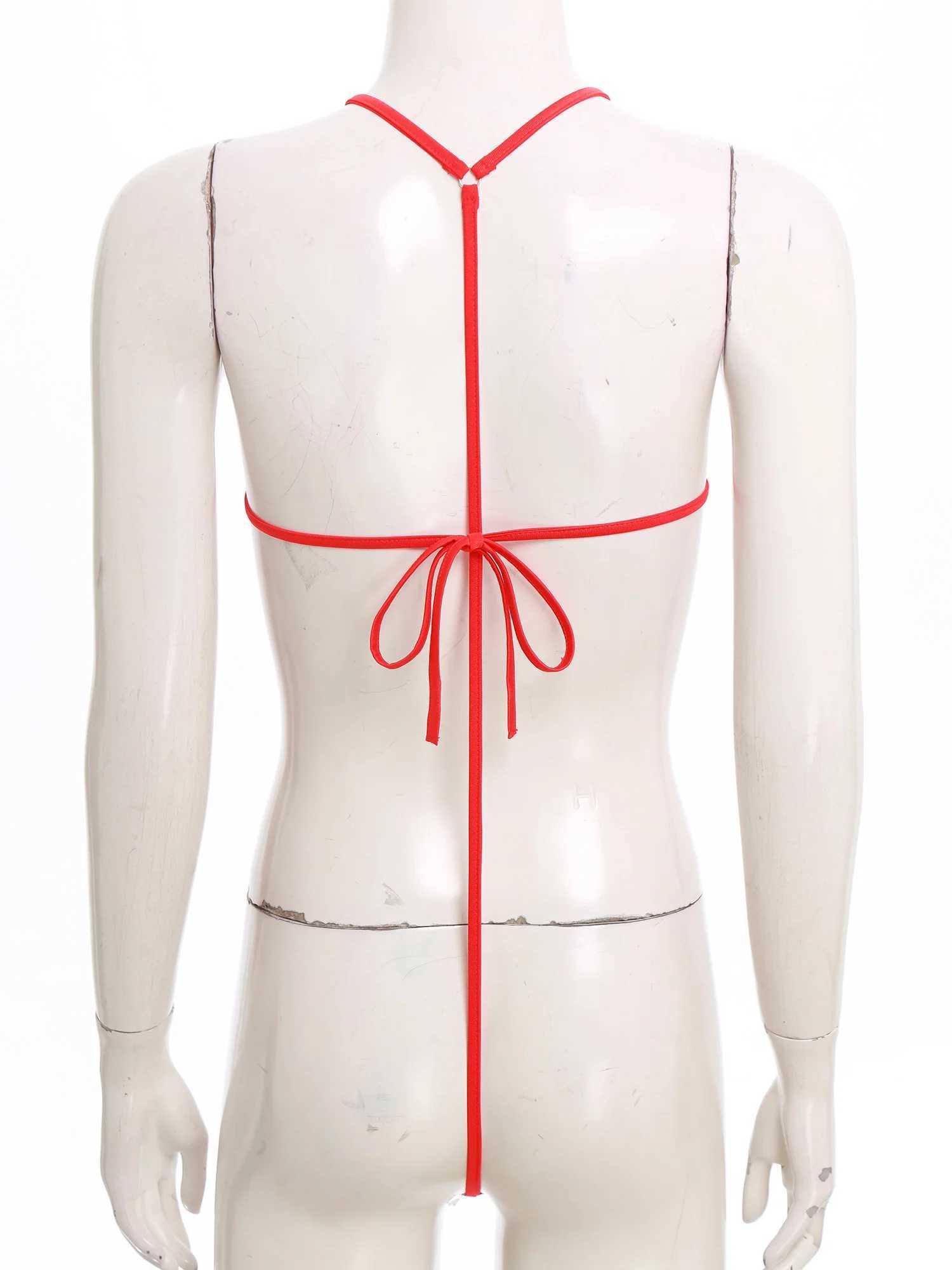 Womens Brazilian Bikini Swimsuit Micro Slingshot One Piece Swimwear Halter Micro Bra O-ring T-back Sheer Mesh Bodysuit UnderwearW251113