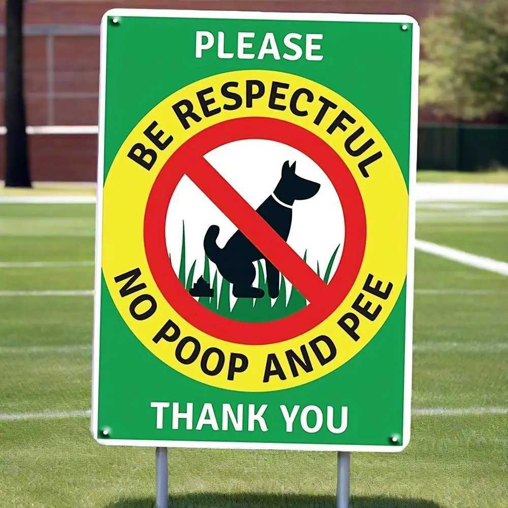 8x12 Dog Warning Metal Tin Sign No Poop And Pee Design Wall Art Decor For Yard Garden Lawn FenceM251114