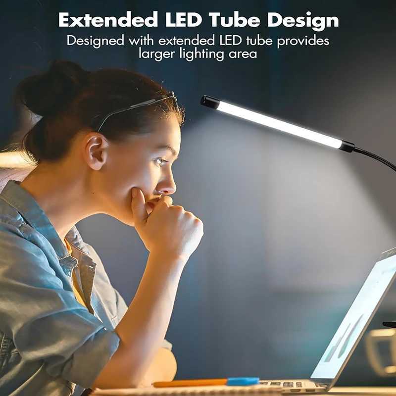 LED Dimmable Reading Lamp Clip-on desk lamp study desk lamp dormitory bedroom desktop bedside lamp eye protection Clip lamp M251114