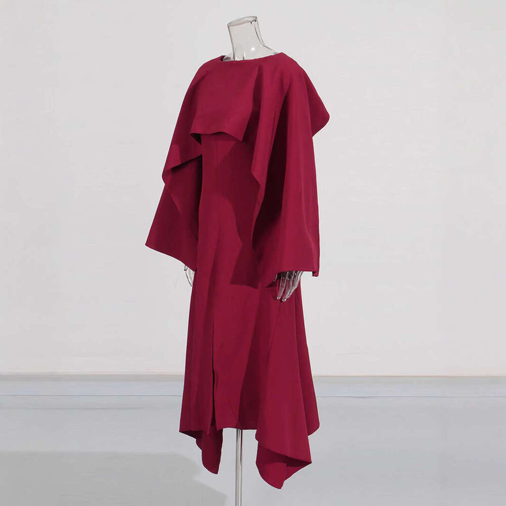 Designer Elegant Irregular Vietnamese Shawl Dress - Spring & Summer Collection with Side Slit Feature