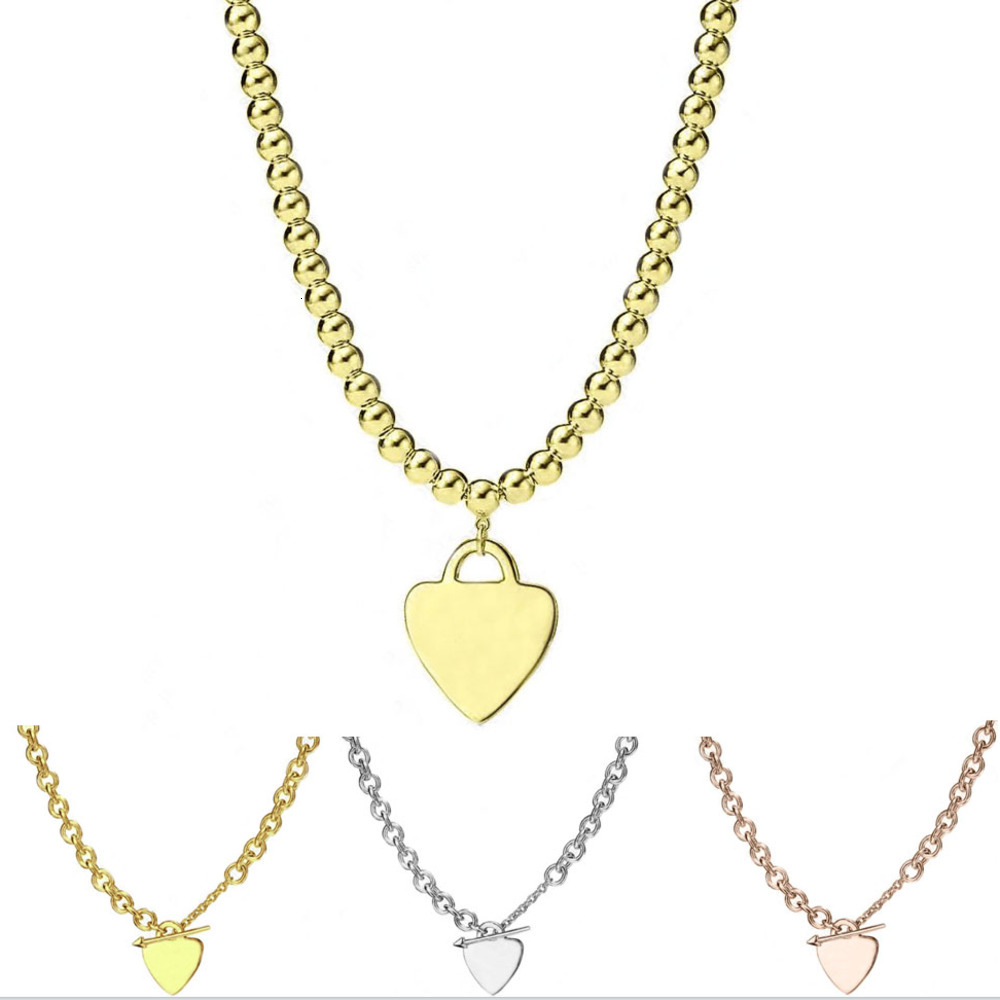 Pendant Necklaces sterling silver jewelry 925 heart necklace jewelry designers pendant necklace Vintage 18k gold plated double heart silver chain AA