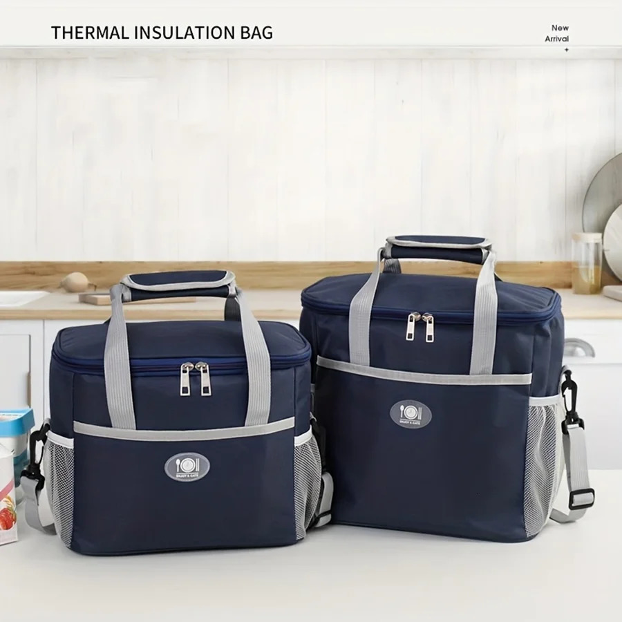 Insulated Lunch BagReusable Freezer Cooler BagOffice School Picnic BeachAdjustable Shoulder StrapSuitable for Kids/Adults 250407